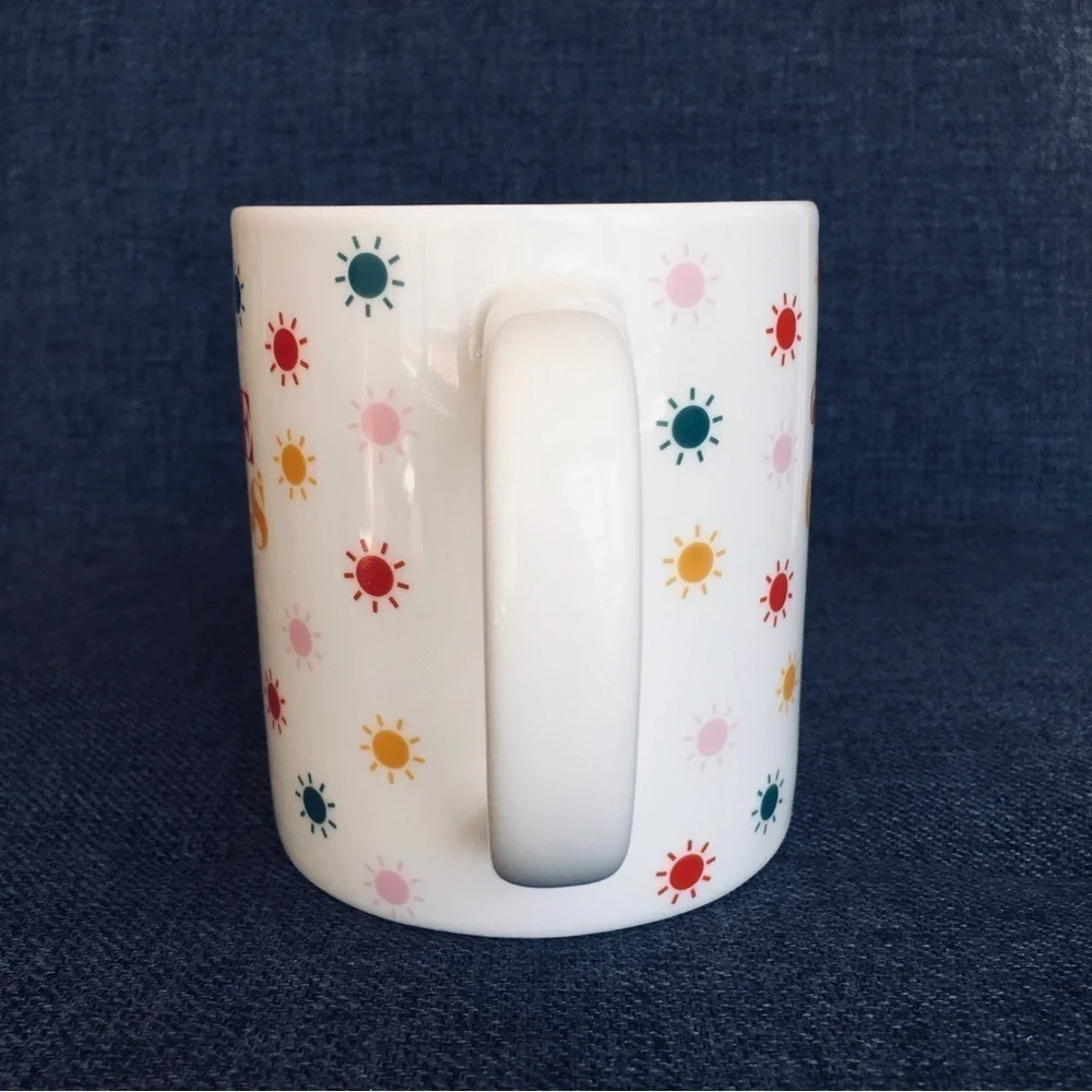 “HERE COMES THE FUN” Colorful Coffee Mug, White, Multi Colored, 15 oz